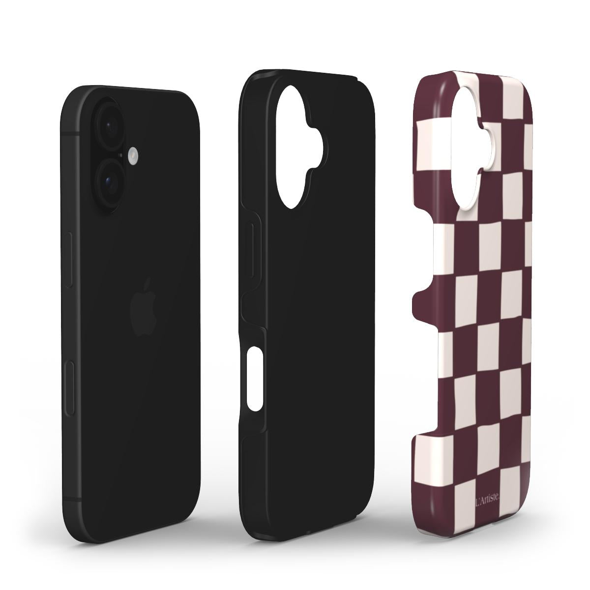 Burgundy Check Phone Case